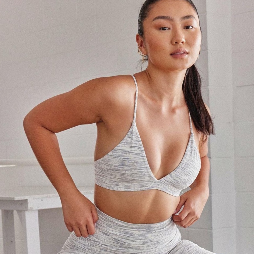Crop Shop Boutique CSB White Marl Legging and Noa crop Set size S